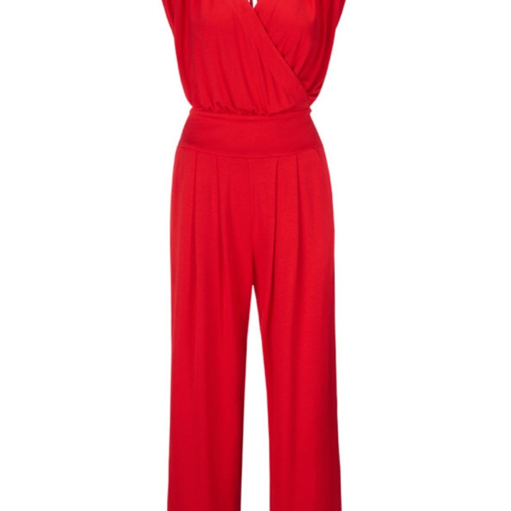 CAbi Uptown Jumpsuit with Wide-Leg Design size Large